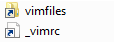 symbolic links to _vimrc and vimfiles